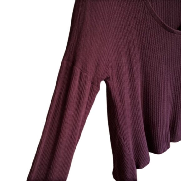 Velvet by Graham & Spencer cozy comfy waffle ribbed long sleeve top tee - Picture 4 of 12